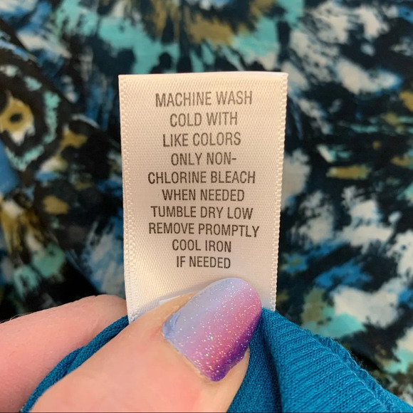 Apt. 9 Blue, Green, Black and Olive Print Ruffle Peplum Blouse - PXS - Picture 9 of 11